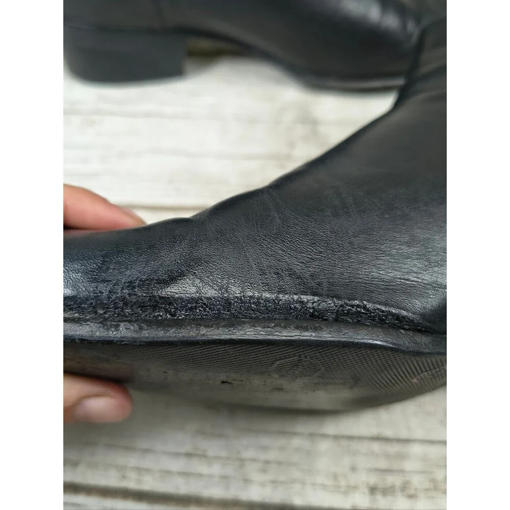 Paul Smith Black Leather Slip On Boots Men Size 42